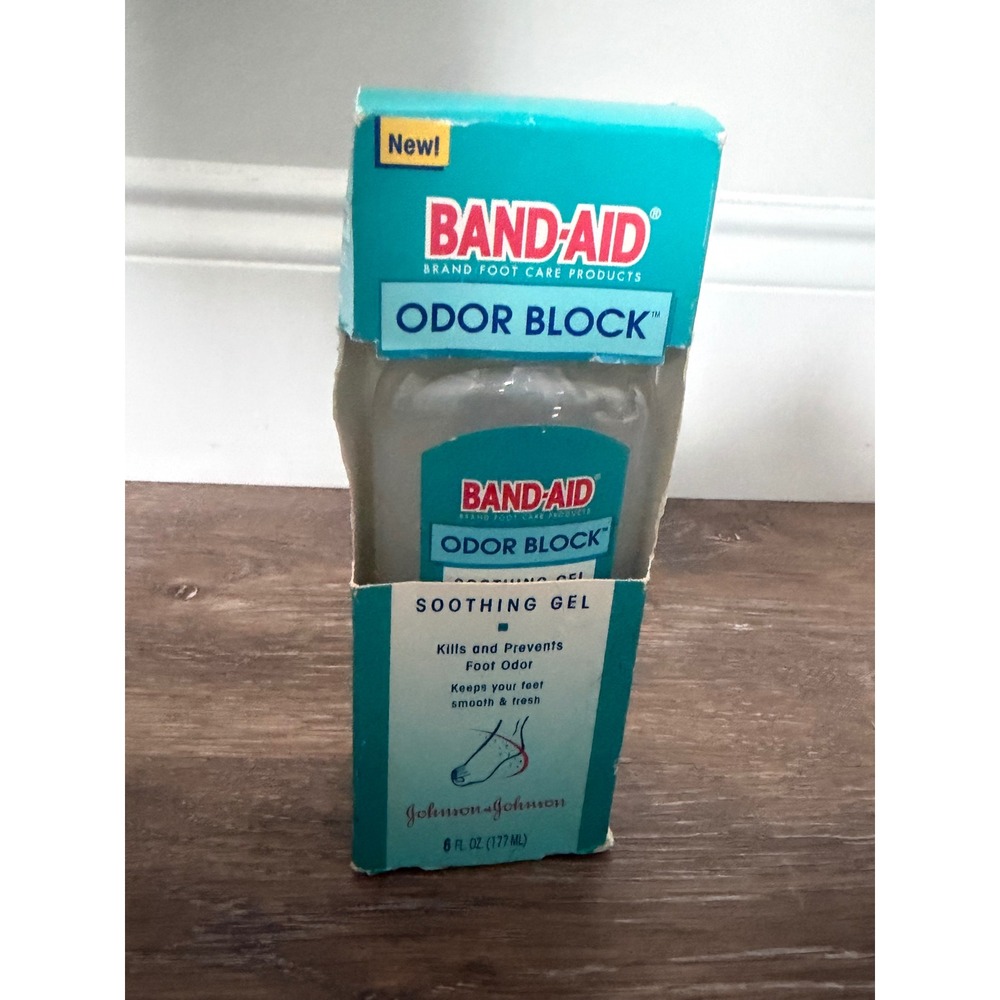 Band-Aid Odor Block Soothing Gel Johnson & Johnson Foot Care 6 oz Vintage Box